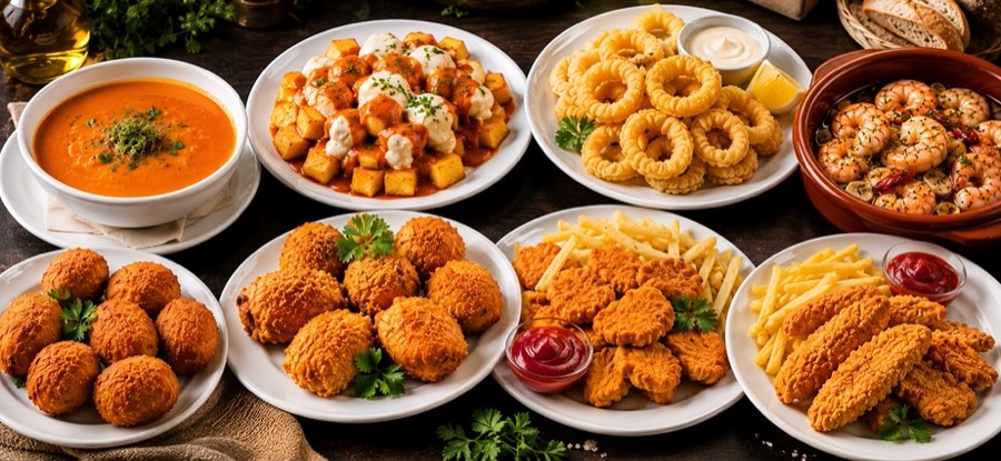 Entrantes Sweet d'Or: sopa, patatas bravas, calamares, croquetas y más